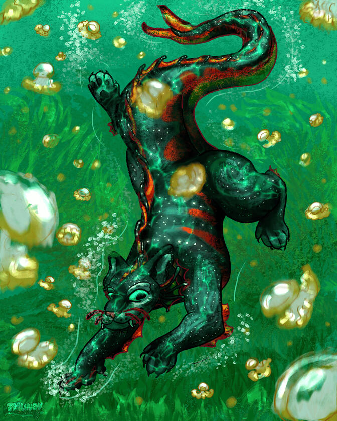 Fully shaded, scenery, multiple light sources (underwater)